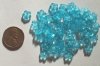 50 3x8mm Aqua Cupped Flowers